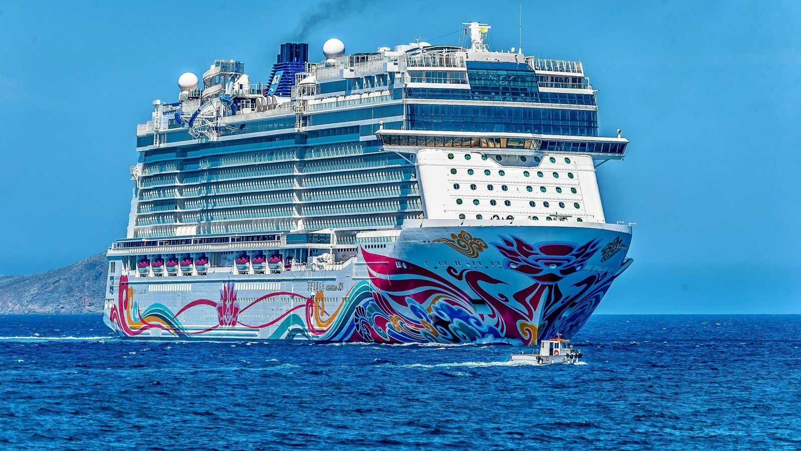 Cruise ship on sea in Saint Lucia