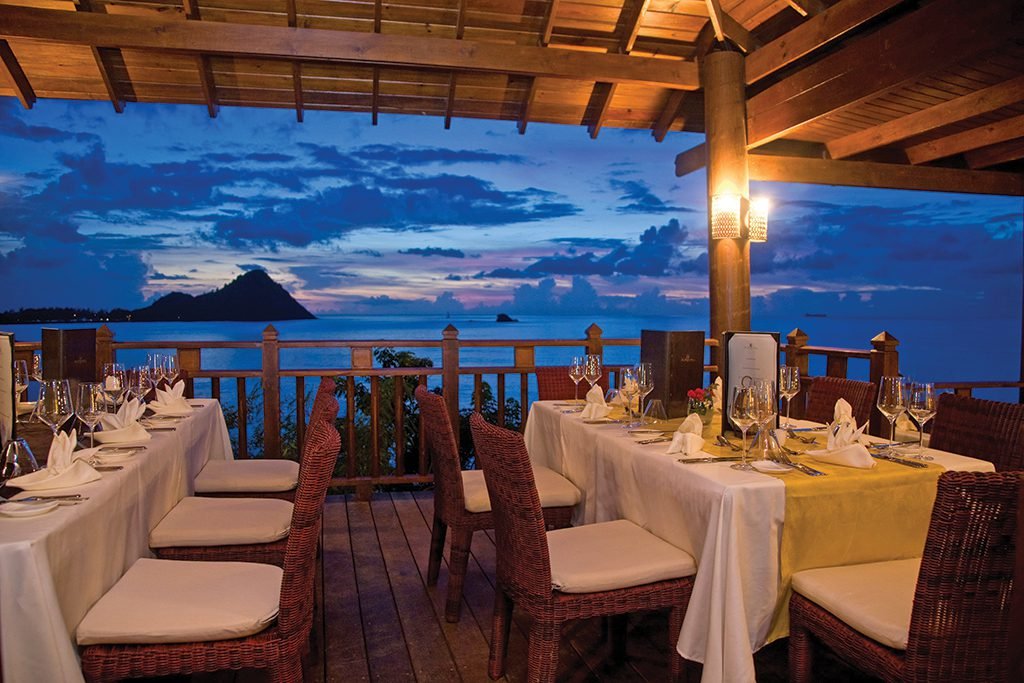 The Cliff at Cap Maison, Saint Lucia restaurant with ocean view
