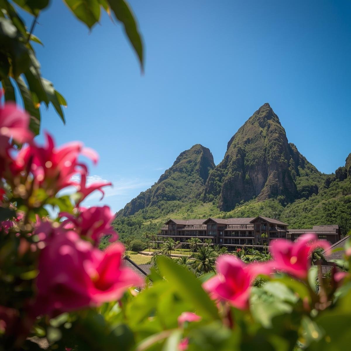 Romantic Saint Lucia beach with Pitons at sunset